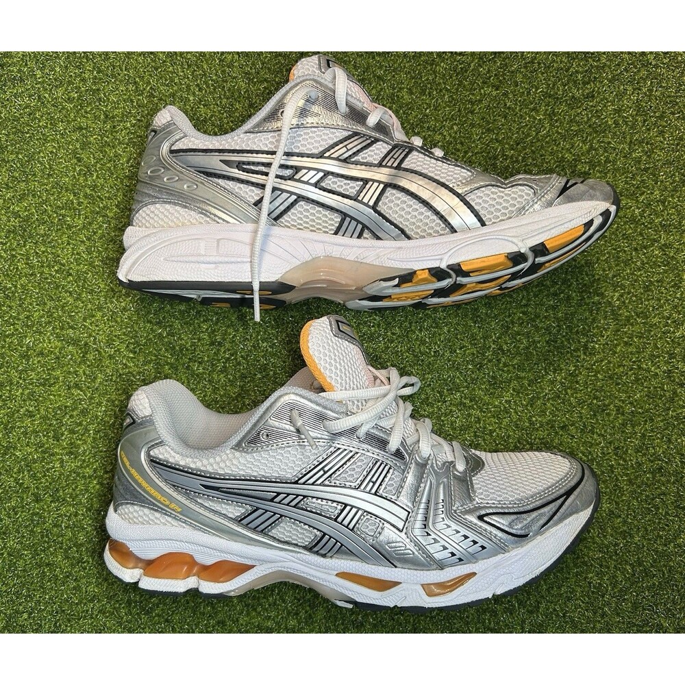 ASICS GEL-Kayano 14 Men's Size 10.5 Pure Silver Orange Running Shoes 1201A019